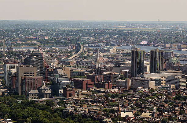 istock Aerial View of Boston Urban Cityscape with Modern Architecture and Bridge 2250737013