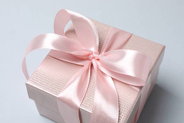 Gift box on the white background with copy space