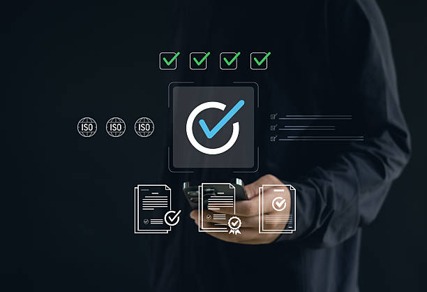 istock modern digital compliance and quality assurance concept featuring ISO certification icons, checklist symbols, approved documents, illustrating professional standards and efficient audit processes. 2250741797