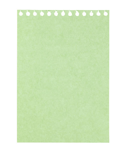 istock Green blank notepad paper with texture, isolated on transparent background. Office blank paper concept 2250747221