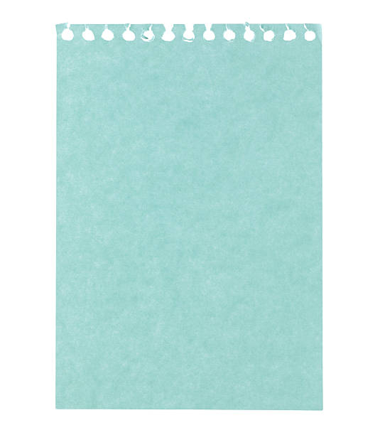 istock Turquoise blank notepad paper with texture, isolated on transparent background. Office blank paper concept 2250747245