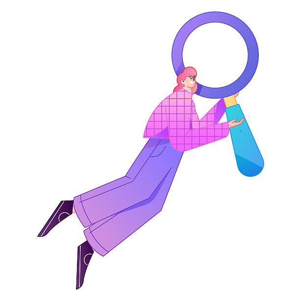 istock Vector illustration of a person holding a magnifying glass searching, studying, and observing. 2250749072