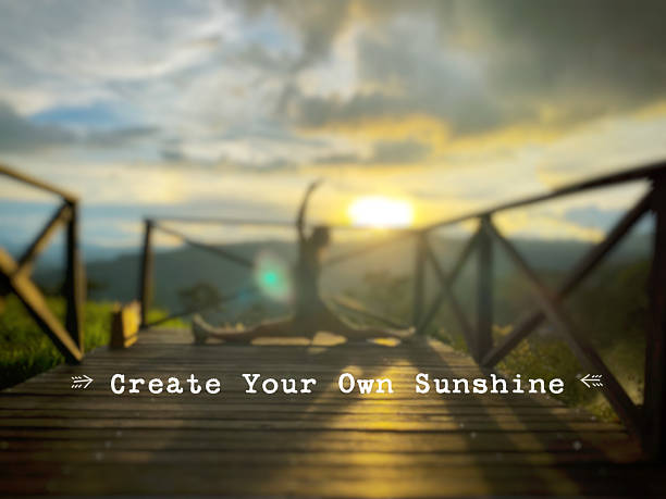 istock Create your own sunshine positive mindset and motivational quote 2250752046