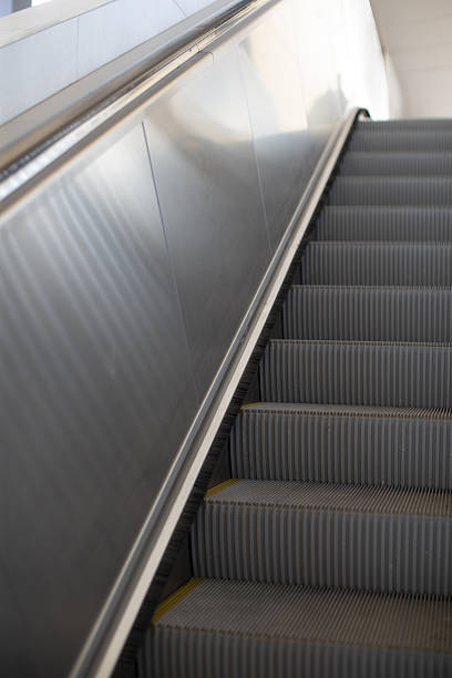 Young woman in an escalator