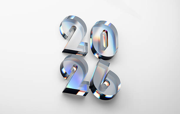 istock 2026 Glass 3D Number Design with Prism Light Effects on Minimal Gradient Background 2250752654