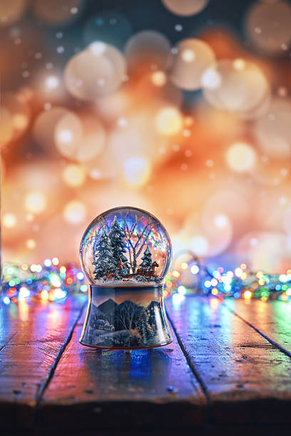 istock Christmas Decoration with Snow Globe and Holiday Lights 2250753804