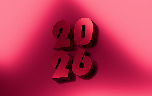 istock Bold 3D 2026 Typography with Dramatic Lighting on Vibrant Pink Background 2250753885