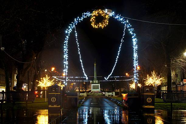 istock Christmas lights archway at night 2250754282