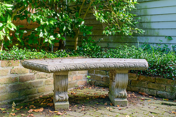 istock Garden Bench on Brick Patio 2250755200