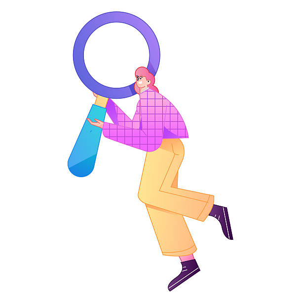 istock Vector illustration of a person holding a magnifying glass searching, studying, and observing. 2250761931