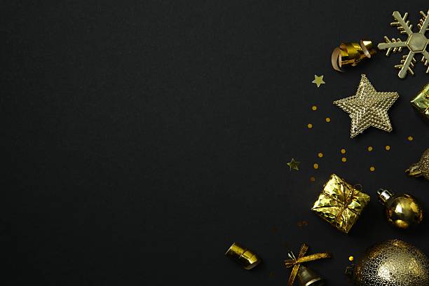 istock Beautiful Christmas decorations on color background 2250764357
