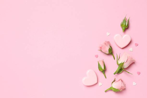 istock Beautiful composition with peony roses on color background 2250768546