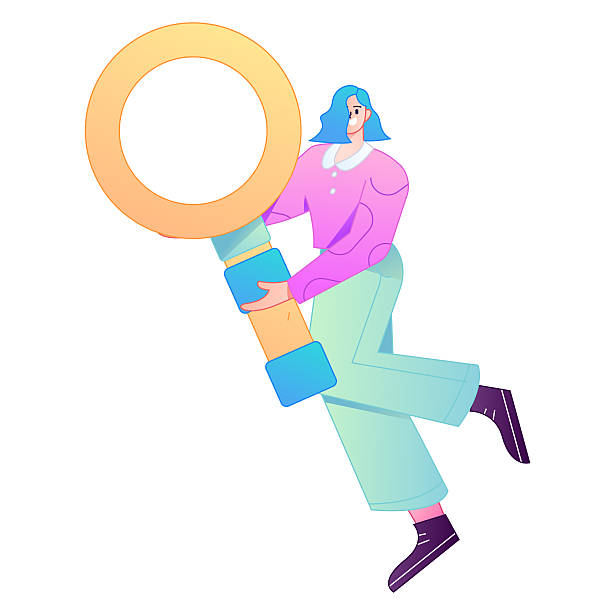 istock Vector illustration of a person holding a magnifying glass searching, studying, and observing. 2250770188