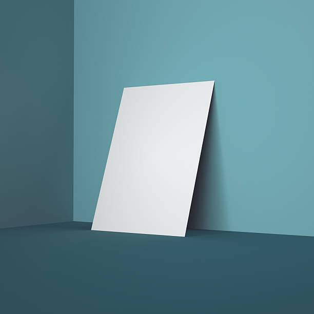 istock 3D Minimal White Poster Mockup with Blue Background 2250781257