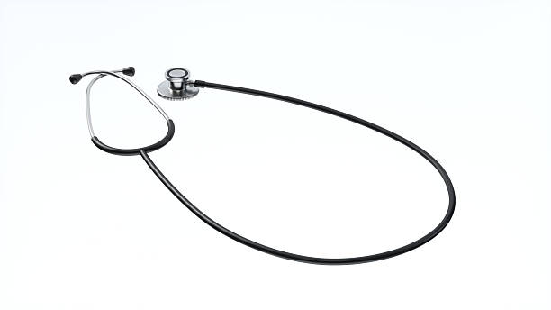 istock 3D Black-and-Silver Stethoscope on White Background 2250781383