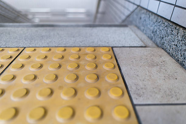 istock Tactile Paving and Staircase in a Modern Underground Passage 2250781731