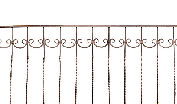 istock metal fence isolated 2250787319
