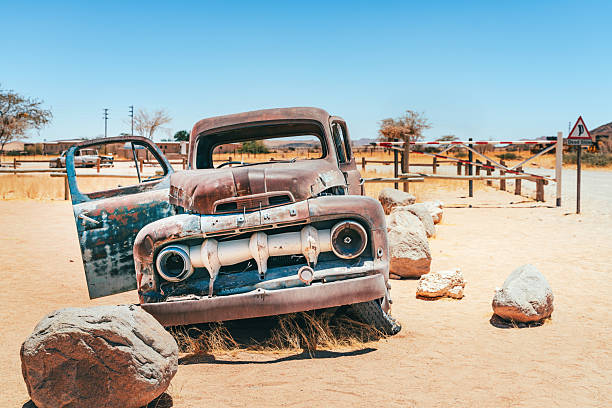 istock Desert Vintage Car Wreck in Solitaire, Namibia 2250795030
