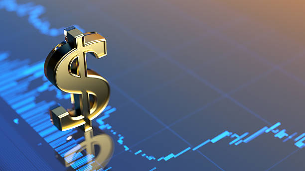 istock Dollar sign on digital display backgfound. Business data. E-commerce. Graph. Business and economics. 2250798146
