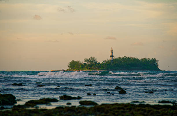Veracruz, Mexico - Isla Sacrificios, White Lighthouse on the Island