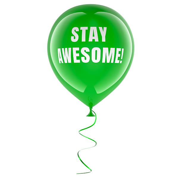 istock Stay Awesome, green balloon. 3D rendering 2250830653