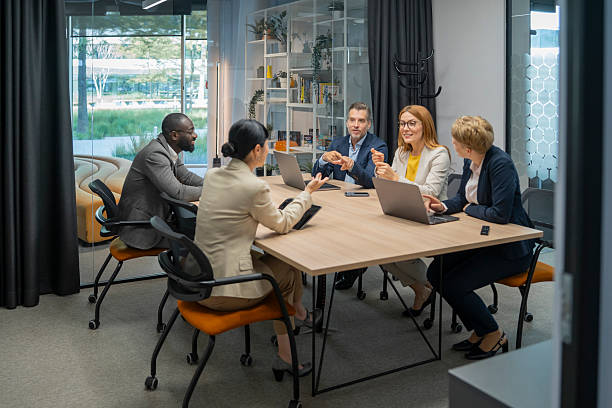 istock Business people having a meeting in modern office 2250833909