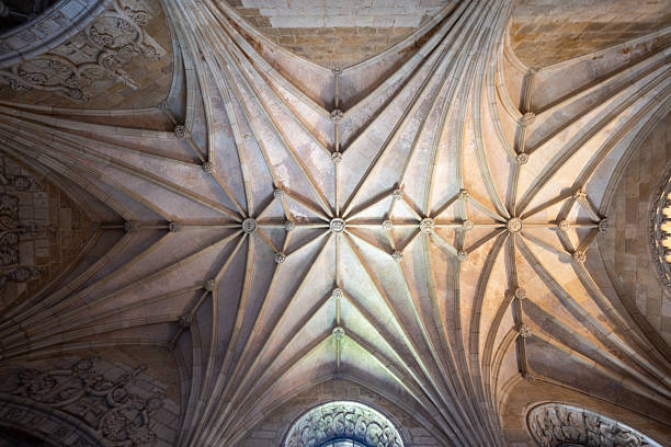 Ceiling in the interior of the Braga Cathedral in the old town of Braga, Portugal