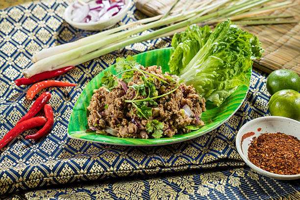 istock thai larb salad served with fresh herbs 2250848664