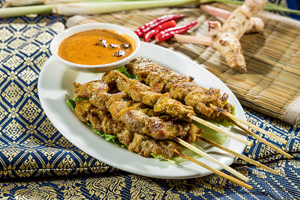 istock thai satay skewers with peanut sauce and garnish 2250849031