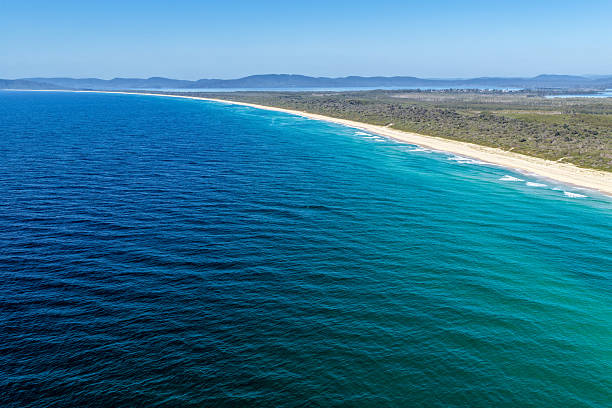 istock Aerial image capturing Janies Corner at Seven Mile Beach in Forster 2250877074