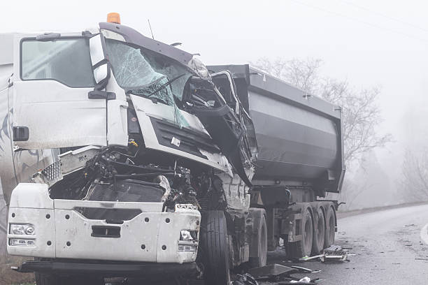 istock Accident on the road with a  truck 2250886826