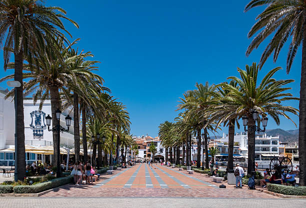 Wonderful Maritime Walk Of Nerja. Nerja Malaga Andalucia Spain.