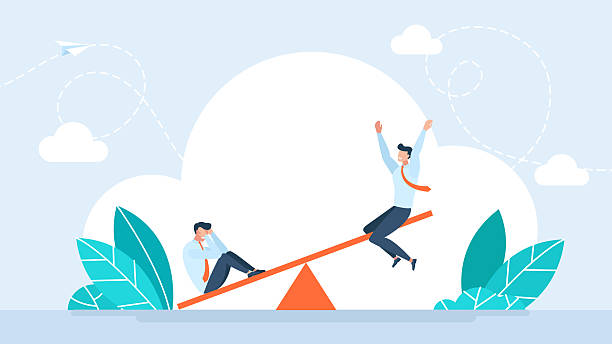istock Emotional swing. Young man in different mood suffer from mental or psychological problem. Joy and sorrow.  Mad and happy male mood swings. Bipolar disorder. Vector illustration. 2250897195