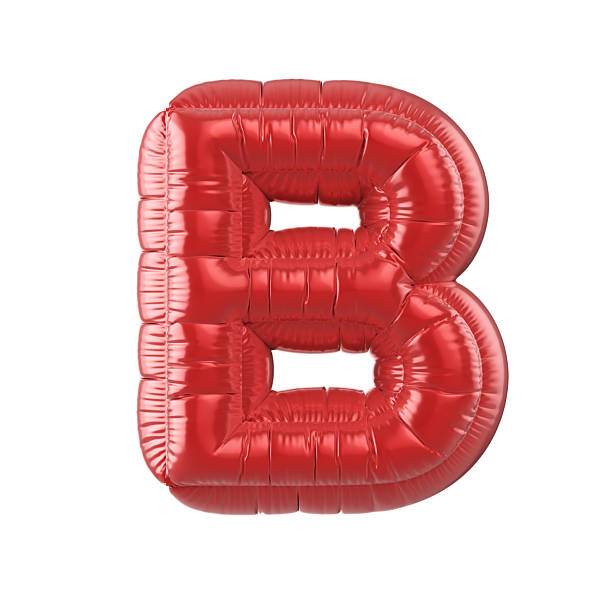 istock Red Letter B in balloon shape Clipping path 2250898645