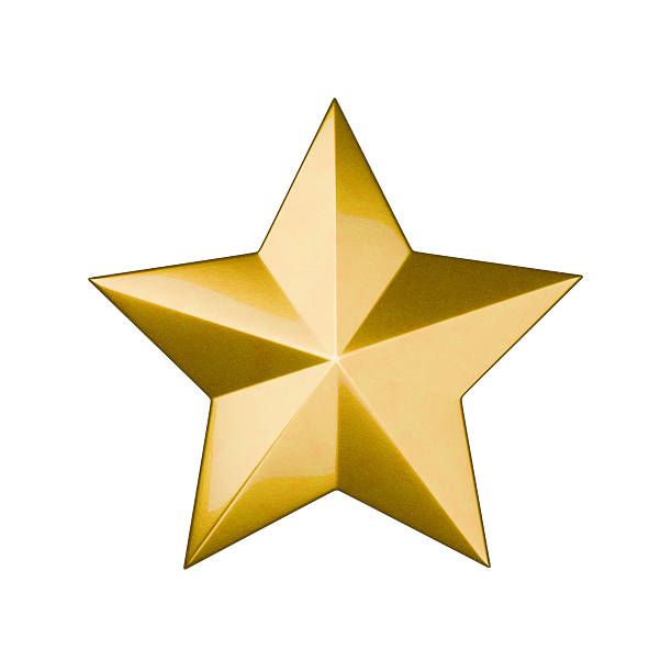 istock Gold 3D star object isolated on a plain green background. Success concept 2250904301