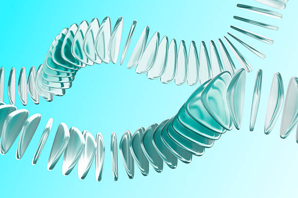 istock Abstract 3D background with turquoise spiral shapes and bright lighting 2250905972