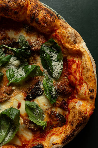 Neapolitan pizza on a plate at the restaurant