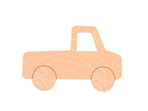 istock Minimalist Wooden Toy Truck or Car Illustration 2250920920