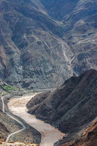 istock A breathtaking view of a winding river in a deep mountain gorge 2250928737