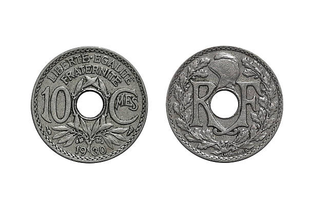 istock 10 Centimes 1930 Coin – Obverse and Reverse on White Background 2250935734