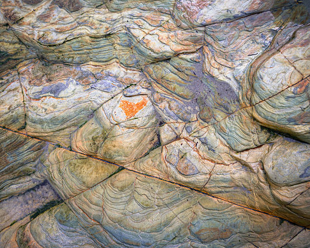 Abstract background of colorful stony minerals on the coast of Lugo  Galicia