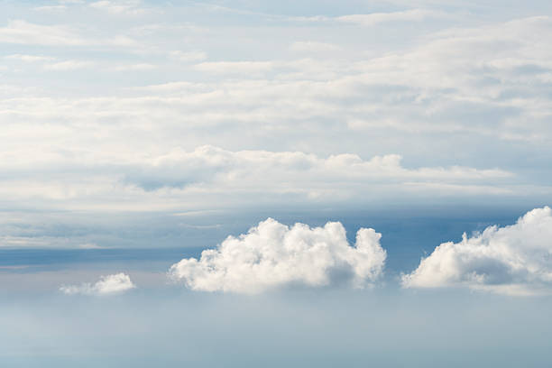 Vibrant Blue Sky with White Clouds in a Beautiful Summer Day