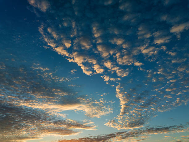 Vibrant Blue Sky with White Clouds in a Beautiful Summer Day