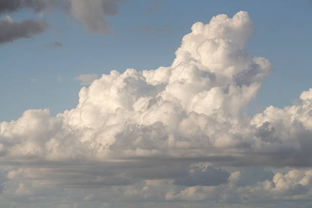 Vibrant Blue Sky with White Clouds in a Beautiful Summer Day