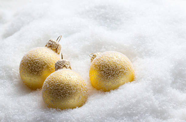 Christmas balls in the snow