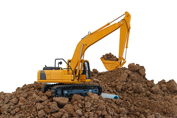 istock Crawler Excavator is digging in the construction site pipeline 2250943690