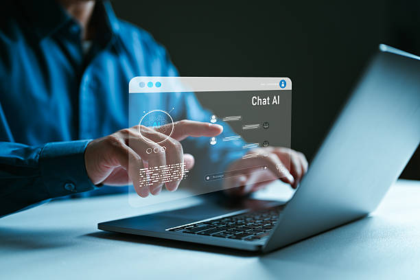 istock Ai tech, businessman work with Global Internet connect technology Ai, Chat with AI, Artificial Intelligence. Using command prompt for generates something, Futuristic technology transformation 2250945994