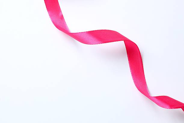 Pink satin ribbon isolated on a white background