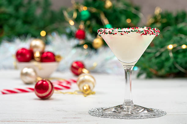 istock White sugar cookie martini with festive sprinkles rim. 2250950129