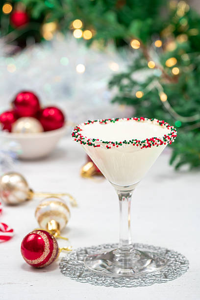 istock White sugar cookie martini with festive sprinkles rim. 2250950138